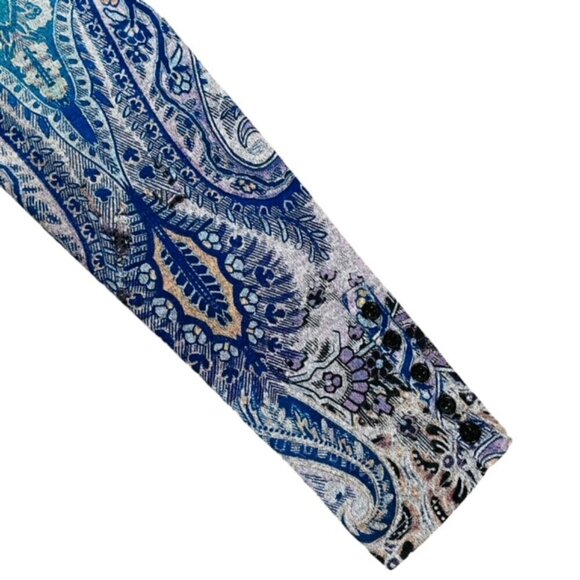 CHICO'S Long Sleeve Paisley Tunic Top with Pockets - Size Small - Picture 8 of 11